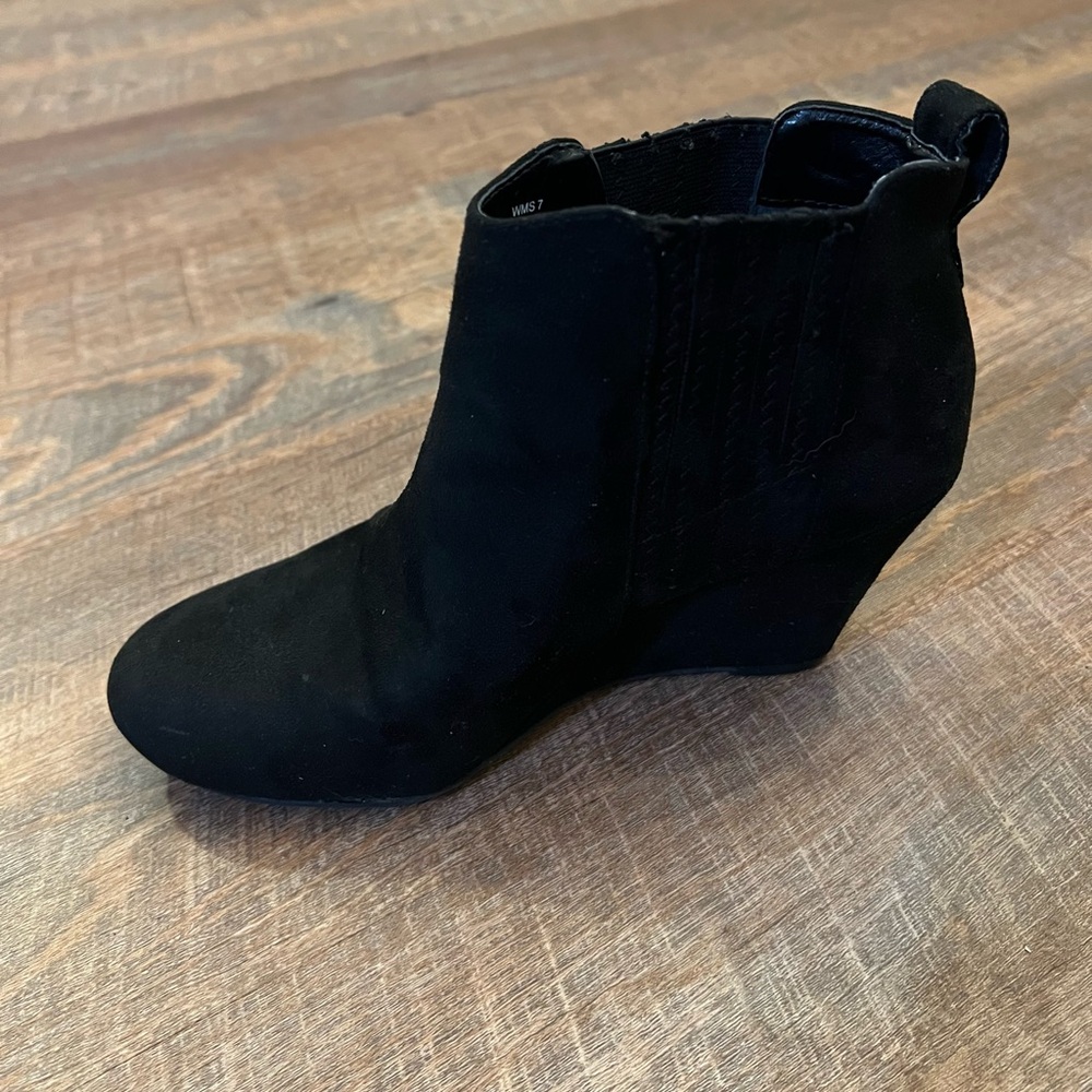 Black Wedge Ankle Boots